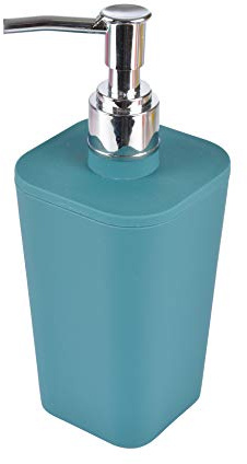 Douceur d'Intérieur 6ASB227EM - Dispensador de jabón (7,3 x 7,3 x 18 cm, plástico Suave, Vitamina Azul/Esmeralda, ABS, 7,3 x 7,3 x 18 cm)