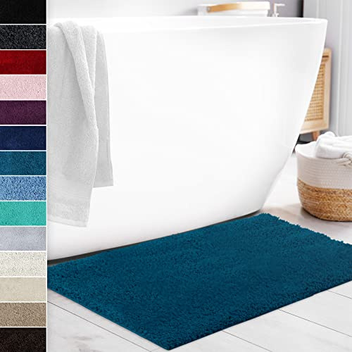 Floordirekt Badematte Sky Soft | Eckig & Rund | Badezimmerteppich | Extra flauschig | rutschfest & Schnell trocknend | Viele Farben & Größen (70 x 120 cm, Türkis)