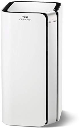 CARNATURA PURE Raumluftreiniger Tower Plus – allergikerfreundlicher 4-in-1 Luftreiniger mit Ionisierung, e2f-Filter, UV-Licht und Luftqualitätsmessung