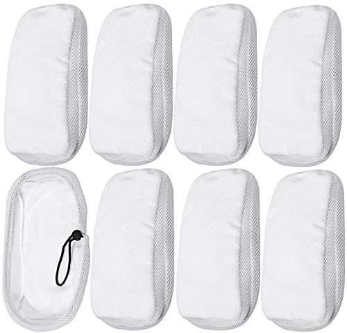 Spares2go Hard Floor Cleaning Cloth Pads compatible with Addis 347361 10 in 1 Steam Cleaner Mop (Pack of 8)