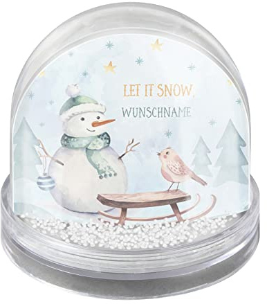 printplanet® - Schneekugel mit eigenen Namen Personalisieren - Motiv: Let It Snow
