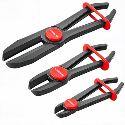 BILITOOLS Lot de 3 Pinces Durite, 155/185/255mm | Pince à Collier en Plastique sans Dommage, Pour Tuyaux de Carburant,de Refroidissement