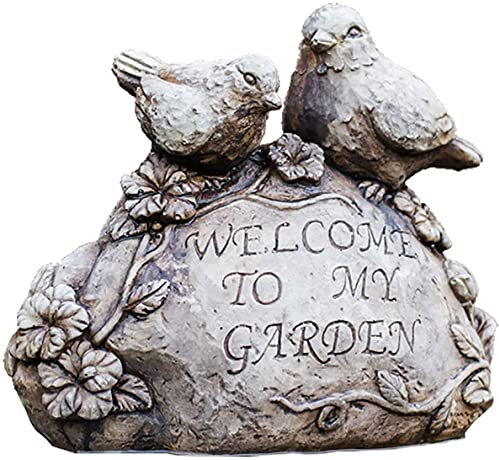 Garten Outdoor Statue 22,9 cm Vögel Garten Willkommen Statuen, Vogel Design Dekorative Zement Willkommensschild für Outdoor Terrasse Hof Kunst Dekorationen