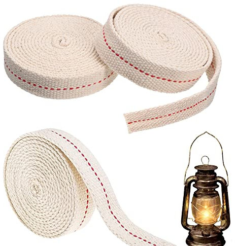 LEZED Mecha De LáMpara De Aceite 13mm,3 Rollos de Mecha De AlgodóN Plana Mecha De Aceite De AlgodóN Mechas para LáMpara De Aceite De Repuesto para Diferentes Tipos de Faroles de Aceite(Blanca)