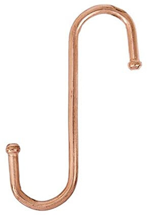 S Hooks Kitchen Meat Pan Utensil Clothes Hanger Hanging - Copper Plated (Size : 100mm (Ball End), Pack Quantity : 80 Hooks)