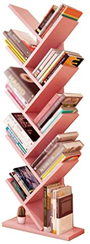 Libreria A Forma di Albero Libreria Multistrato per Soggiorno Portariviste per Ufficio Scaffale per Studio Scaffale per Libri Illustrati per Bambini (Color : Rosa, S : 40x20x132cm)