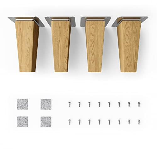 sossai Möbelben i oljebehandlat ekträ CLIF SQUARE HMF3 12 cm hög fyrkantiga rak design för bord vitrinskåp skåp
