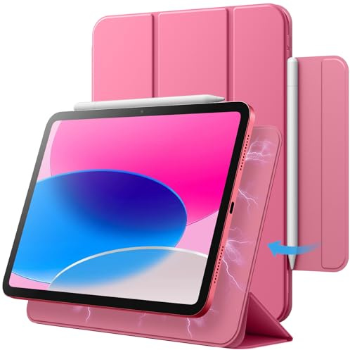 JETech Magnetische Hülle für iPad (A16) 11./10. Gen, Rosa | Für 2025/2022 Modell, Schlankes Smart-Design, Auto Schlafen/Wachen, Leichter Schutz