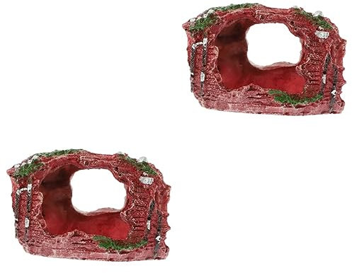 PRETYZOOM 2stücke Dekorative Fischhöhle Aus Harz Aquarium-Dekoration Robustes Und Sicheres Zubehör Für Aquarien Als Versteck Für Natürliche Gestaltung Passend Für Verschiedene