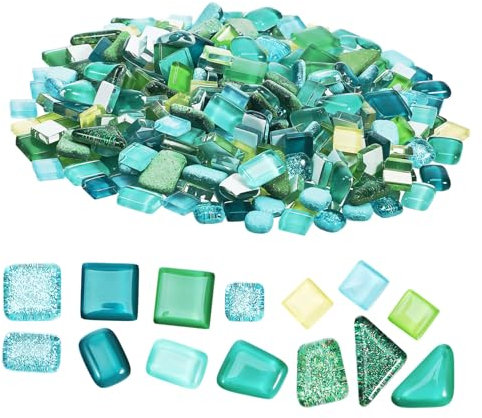 PartyKindom 2 Packungen Mosaikfliesen Galerie Mosaikglas Zubehör für Buntglas Fliesen für das Handwerk Bilderrahmen dekorativer Ziegel Kristallglas Glasbaustein Kind Keramikfliesen