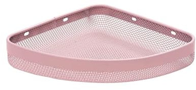AQXYWUIO Badezimmer Eckregal Badezimmer Küche Organizer Halter Metall Ecke Dusche Metall Regal Halter Lagerregal Stanzfrei (Color : Rosa)