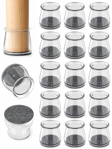 24 Pcs Chair Leg Floor Protectors Furniture Pads Floor Protectors | Furniture Sliders for Protecting Hardwood/Tile/Laminate Floors from Scratches and Noise Round Small (Fit:23-32mm)