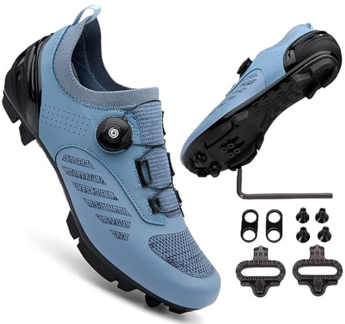 Mateju Fahrradschuhe Herren und Damen, MTB- und Rennrad-Schuhe, SPD-Schuhe, Unisex-Rennradschuhe mit Cleats, leichte Mountainbike-Schuhe für Innenseitenschaltung und Außenschaltung