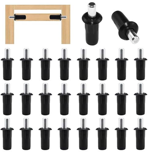 SATUY 24Pcs Cabinet Door Repair Pins, Damper Replacement Spring Loaded Repair Pins, Furniture Fittings Door Pin, Blinds Repair Pin, Black