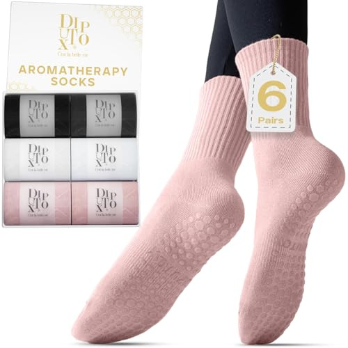 Calcetines de pilates, yoga antideslizantes, 7 pares de calcetines antideslizantes con aroma para mujer y hombre, ideales para ballet reformador, zapatillas de gimnasia, danza, zapatillas, barfu,