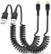 YOURKAY Cavo Lightning a spirale per Apple Carplay, Confezione da 2 Cavo ricarica, Cavo Lightning USB Retrattile con Sincronizzazione Dati, Compatibile con iPhone/Android/Huawei/Galaxy
