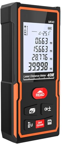 Entfernungsmesser, Tragbarer Griff, Digitales Messwerkzeug, Entfernungsmesser, Größeres LCD mit Hintergrundbeleuchtung für Bau- und Industriearbeiten