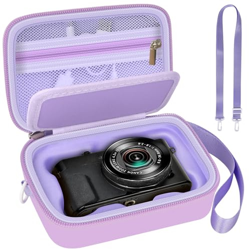 Fodral för Canon PowerShot SX740/SX720/G7X Mark III/Mark II/ 4K digitalkamera, punkt- och fotograferingsväska med vadderad avdelare rymmer SD-kort, nätficka för USB-kabel, tillbehör-rosa (endast låda)
