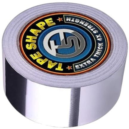 Pro Home Aluminium Tape 50mmx50m Heavy Duty Strong Adhesive Heat Resistant Insulation Aluminum Foil Tape Moisture Protection Insulating & Sealing Ducts Car Panel & Pipework (50mmx50m, 1 Roll)