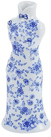 Amosfun Porzellanvase in Cheongsam-Form Chinesischer Stil Keramikhandwerk Für Blumenarrangements Und Tischdeko Dekorativ Und Schön