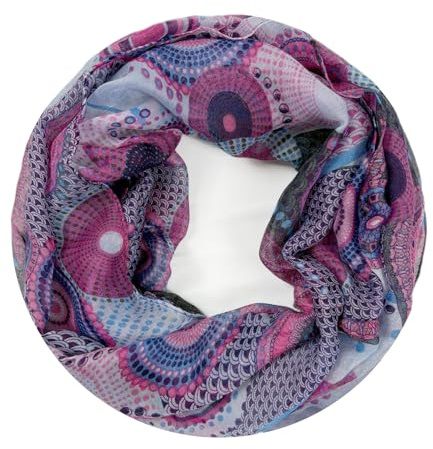 Van Der Rich ® - Bufanda Bucle Tubular con diseño estampado- Mujer (13-Púrpura, TU)