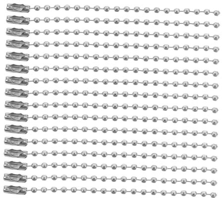 GLSTOY 100pcs Thick Silver Ball Bead Chain Keychain Connectors Decorative Bead Chains for Women
