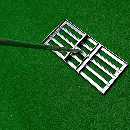 Râteau de nivellement de pelouse, coupe-herbe de jardin de golf, râteau de nivellement de pelouse, nivellement du sol ou de la terre, outil de nivellement de pelouse en acier inoxydable avec