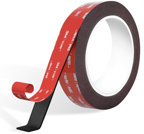 kinoco Nastro adesivo doppio volto, 3mx 20mm, extra forte, per la decorazione, auto, fissaggio fai da te, banda a LED