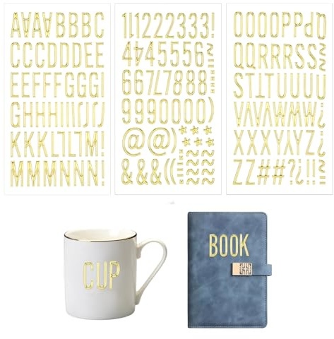 3 Blätter Goldbuchstaben zum Kleben 3D Selbstklebende Buchstaben zum Aufkleben Buchstaben Aufkleber Gold Glitzer Klebebuchstaben Glitter Alphabet und Zahlen Aufkleber für DIY Scrapbooking Harz