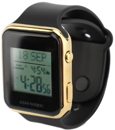 Naroote Montre Numérique, Montre d'extérieur avec Alarme d'heure de Prière pour Les Activités de Plein Air (Gold)