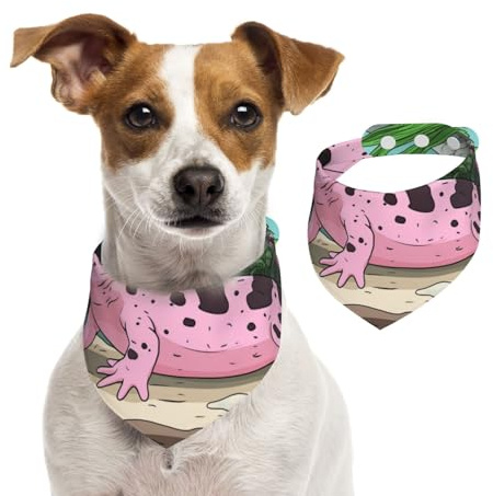 Rosa Salamander Hundehalstuch, verstellbar, für Jungen und Mädchen, geeignet für Katzen und Hunde, Haustierzubehör