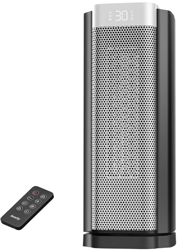 AEOCKY 3rd-Gen Space Heater with AI Thermostat, 1800W PTC Electric Heaters for Indoor Use With Remote, 70° Oscillation, Utmost Silence, Safe Portable for Office, Bedroom, Room, Home