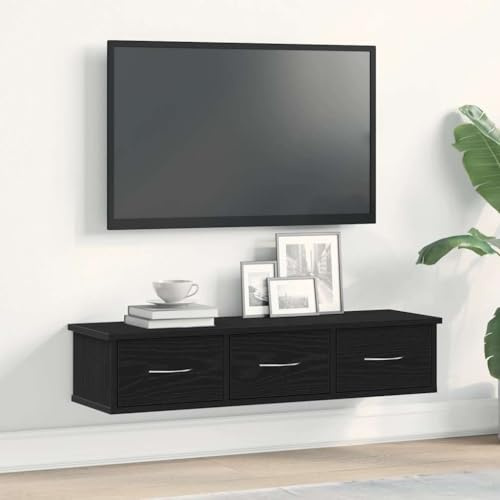 Mokuyary White Plywood Drawer Shelf 88 x 26 x 18.5 cm Floating Shelf with Drawer, Wooden Wall Cabinet, Wall Cabinet, Floating Furniture