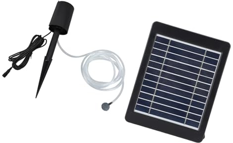 TOPINCN 6 V 4 W Solar-Teichbelüfter-Luftpumpen-Set, IP64 Wasserdichter Blasenregler, Sauerstoffpumpe mit 3 Modi, 0,8 L Pro Minute für Außenteich, Aquarium, Aquarium-Hydrokultur