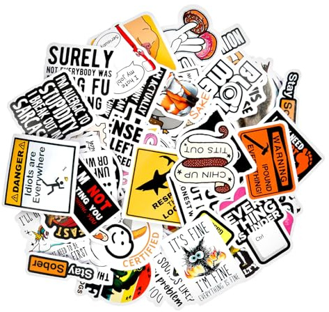 Hopzab 130 PCS Funny Meme Stickers – Waterproof PVC Vinyl Stickers for Adults Sarcastic, Snarky, and Dark Comedy Decals No Repeats for Laptop, Water Bottles and More
