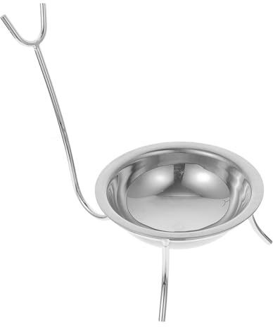 TOBBOMEY Soporte para Cucharas de Sopa Desmontable de Acero Inoxidable, Tamaño Grande, Color Natural, Estante para Cocina y Mesa, Portacucharas Práctico y Decorativo para Uso Doméstico