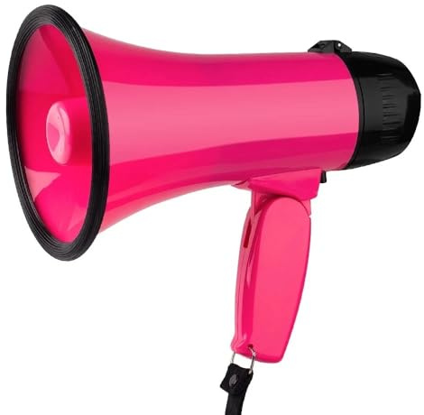 BINGNU Sprachverstärker, 25-Watt-Bullhorn-Megaphon mit Sirenenlautsprecher, Aufnahmehorn, Reiseleiterlautsprecher