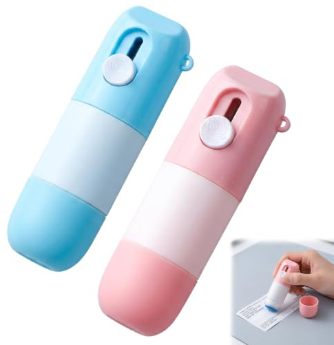 GETFACAI 2 PCS Thermal Paper Eraser, 2-in-1 Box Cutter & Thermal Paper Eraser, Practical and Handy, Ideal for Those Needing to Protect Sensitive Info and Open Packages, Pink & Blue