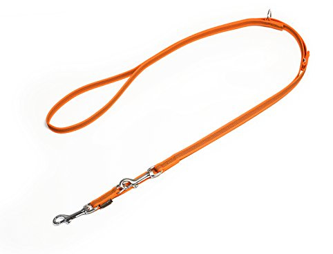 Mystique® Gummierte Umhängeleine Leine 12mm Standard Karabiner neon orange 3m