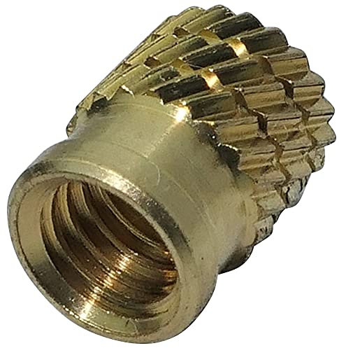 AERZETIX - Set di 10 Inserti Filettati a Pressare - Filetto M5 - Ø6.6mm - Lunghezza 8.3mm - Ottone - per Termoplastici Duri e Termoindurenti - C19142