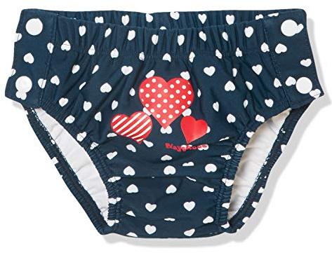 Playshoes Pantaloni Pannolini con Protezione UV, Costume da Bagno Costume da Bagno Unisex - Bambini e Ragazzi, Cuori da Abbottonare, 74-80