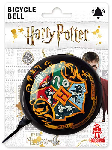 Logoshirt®Harry Potter - Hogwarts Logo I Fahrradklingel Groß Ø 80 mm I Motiv Klingel Fahrrad Retro I aus massivem Stahl I Lizenziertes Originaldesign