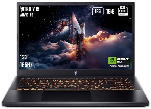 Acer Nitro V 15 ANV15-52-77T3 | PC Portable Gamer 15.6 FHD 165Hz | Intel Core i7-13620H | NVIDIA GeForce RTX 5050 | 16 Go RAM DDR5 | 512 Go SSD | Windows 11 | Clavier AZERTY |