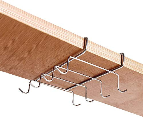 niCWhite Cup Holder Under Cabinet Coffee Tea Mug Holder Under Shelf