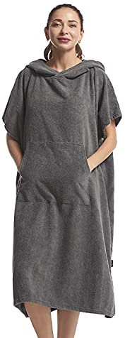 RONGJJ Surf-Poncho Frottee Badeponcho Erwachsene, Surf-Poncho Damen Baumwolle Sporthandtuch, Badeponcho Damen Mikrofaser Badetuch Für Surfen, Strand, Badehandtuch, Carbon Gray
