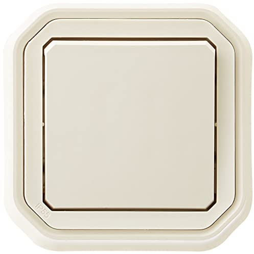 LEGRAND | Interruptor o va-y-y-venent Plexo, Beige Empotrado Con Garras, Impermeable IP55 Para Interior Y Exterior, Resistente A Choques IK08, Conexión Rápida Sin Herramientas