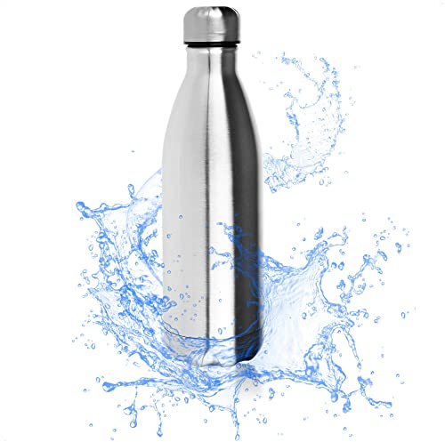 Robin Goods® Edelstahl-Trinkflasche Isoliert | hochwertige Thermo-Campingflasche - bruchsicher und BPA-frei - doppelwandig 1000 ml