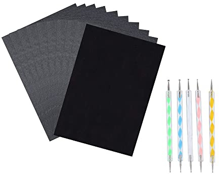 200 Fogli Carta Carbone Nera A4 con Set Penne per Goffratura – Foglio di Trasferimento Carta Grafite per Disegno e Ricalco su Legno, Tela e Altre Superfici – Copiativa Ideale per Artisti e Artigiani