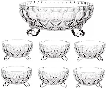 Khanary 7 Piece Glass Bowls Set (7 Pieces Bowls Set Geo)