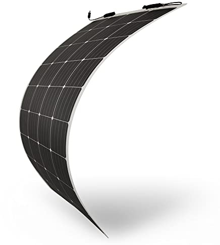 DASVOLT®, Panneau solaire monocristallin extrêmement flexible 100W 12V avec couche ETFE ultra fine, pour camping-car, caravane, camping-car, bateaux, toits, surfaces inégales